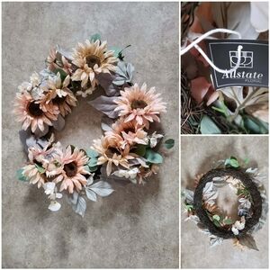 Allstate Floral Wreath with Pink and Green Accents